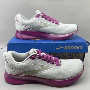 Brooks Levitate 5 Running Shoes Women Size 9.5 Gray Purple Comfort Low Sneakers